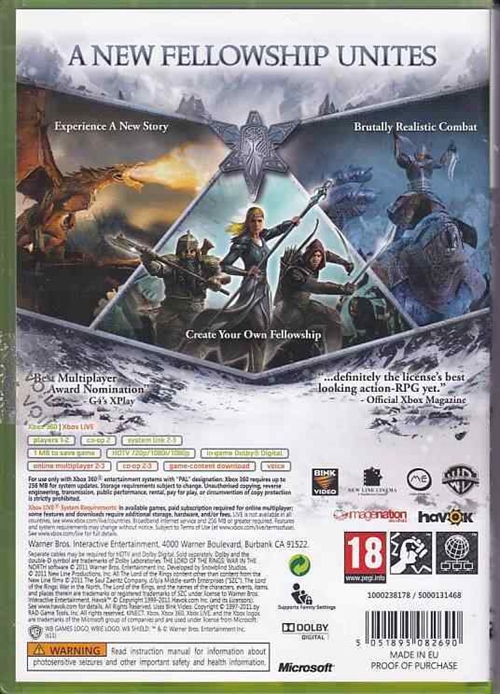 Lord of the Rings War in the North - XBOX 360 (B Grade) (Genbrug)